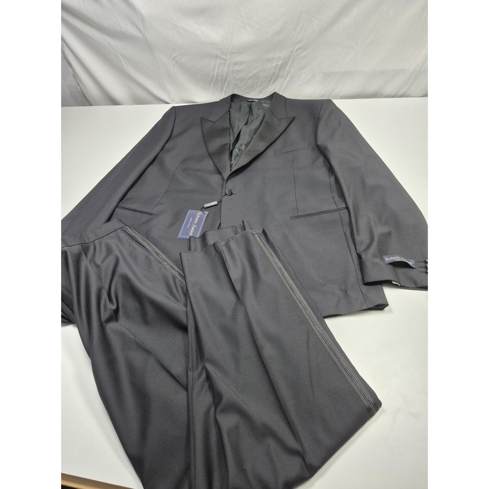 Roberto Zanieri Suit Mens 54 Long Gray Wool Tuxedo 2 Piece 32x32 Italy NWT
